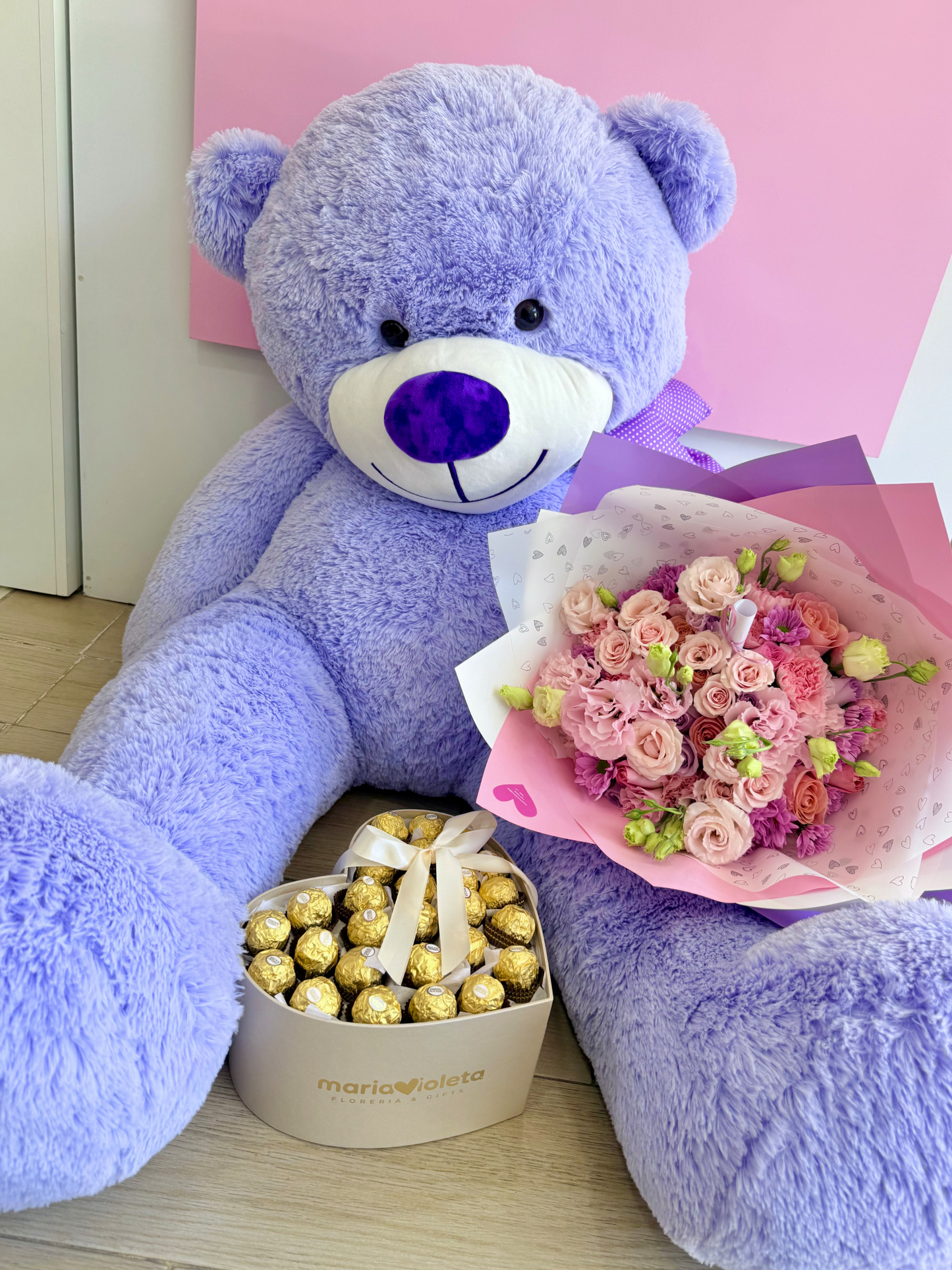 Oso Jumbo - Bouquet de Flores & Choco Box